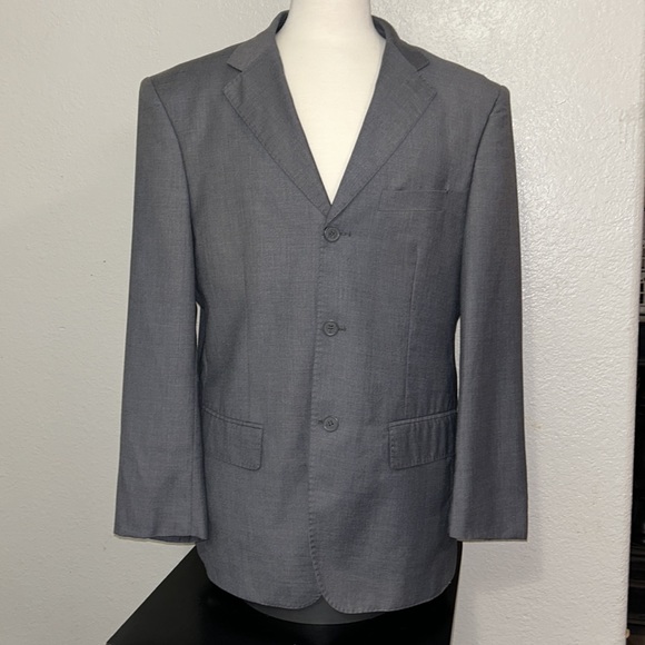 Louis Vuitton men’s jacket blazer coat gray wool sz 52